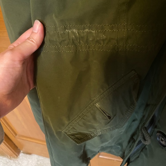 Hollister Y2K Army Green Sherpa Parka Coat - Picture 2 of 6